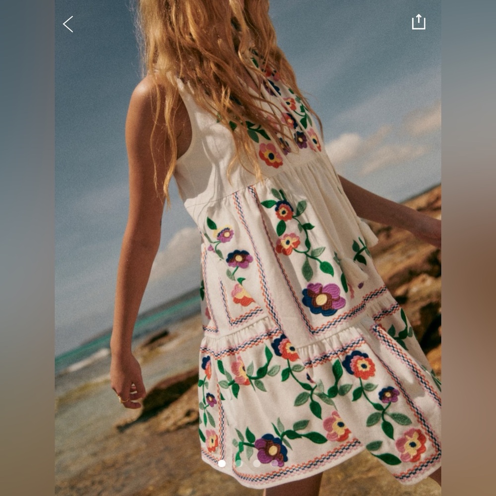 NWT Sezane Arielle dress US 6 FR 38 embroidered floral